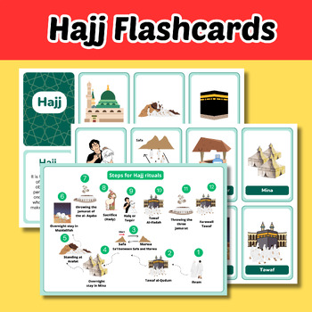 Preview of Hajj Flashcards for Kids-Eid Al-Adha Activities