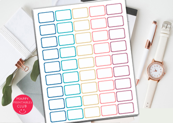 Preview of Half Box Planner Stickers Template