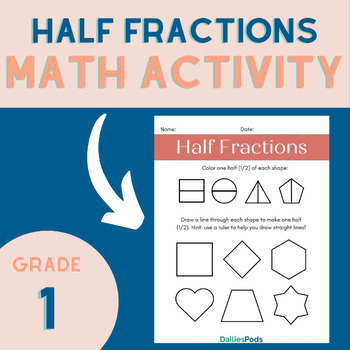 Preview of Half Fractions | Printable Math Activity