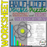 Half Life Double Puzzle Worksheet Activity Printable and D
