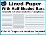 Half-Lined Handwriting Paper With Shaded Bars