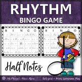 Half Note Rhythm Bingo Game for Music