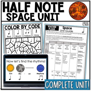 Preview of Half Note Unit Elementary Music Lesson Activity Composition Worksheets