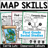First Grade Map Skills Worksheets Reading a Map Cardinal D