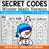 Winter Math Secret Codes Addition & Subtraction First Grade