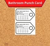 Hall Pass Punch cards, Bathroom pass Printable, Hall pass 