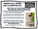 Hall Passes - Bathroom, Office, Nurse, Water and More incl