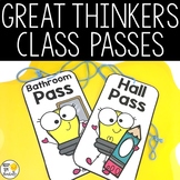 Hall Passes - Editable - Great Thinkers Classroom Decor