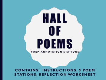 Preview of Poetry about America: Hall of Poems:  Poetry Lit Device Annotation Stations