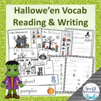 Halloween Vocabulary with Reading and Writing Sight Words Adapted Resources