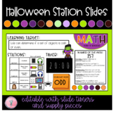 Halloween Station Assignment Slides with Timer |  Editable