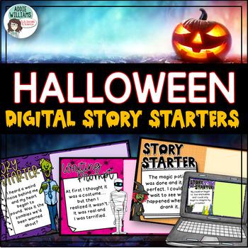 Preview of Halloween Writing Prompts / Story Starters / DIGITAL