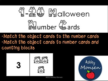 Preview of Halloween 1-20 Number Cards