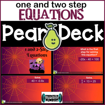 Preview of Halloween 1 and 2-Step Equations Digital Activity for Pear Deck/Google Slides