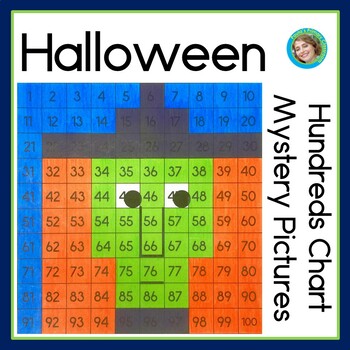 Preview of Halloween 100s Chart Mystery Pictures Blank and Numbered 100 Charts Coloring
