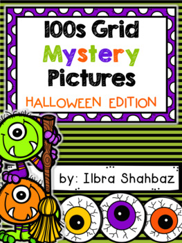 Preview of Halloween 100s Grid Mystery Picture Puzzles