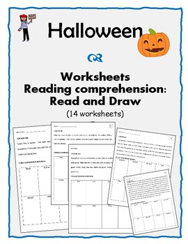 halloween 14 worksheets read and draw reading comprehension