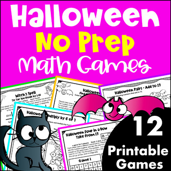 Preview of No Prep Halloween Math Games: Addition, Subtraction, Multiplication & Division