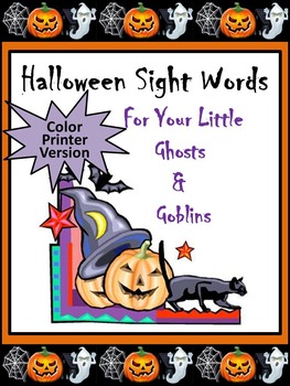 Preview of Halloween Word Wall: Halloween Words Flashcard Set - Color Version