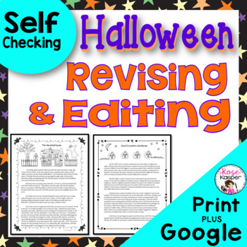 Preview of Halloween Grammar - Revising and Editing - Google and Print