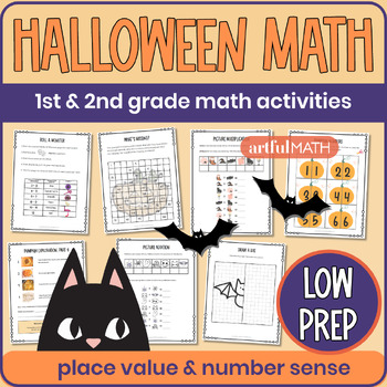 Preview of Halloween 1st-2nd Grade Math Activities, Worksheets, Pumpkin Investigations