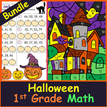 Preview of Halloween 1st Grade Math | Bundle