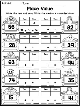 halloween 1st grade no prep math worksheets by united teaching tpt