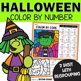 Halloween Color by Number - 2 Digit Addition With Regroupi