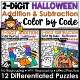 Halloween 2-Digit Addition and Subtraction Color by Number
