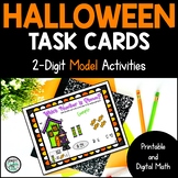 Halloween 2-Digit Models Task Cards Printable and Seesaw™ 