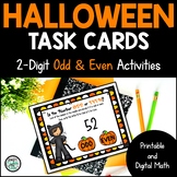 Halloween 2-Digit Odd and Even Task Cards Printable and Se