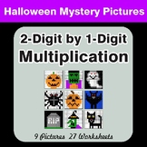 Halloween: 2-Digit by 1-Digit MULTIPLICATION - Color-By-Nu