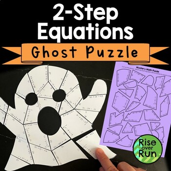 Preview of Halloween 2-Step Equations Practice Math Puzzle