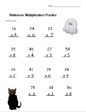 Halloween 2-digit by 1-digit Multiplication