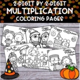 Halloween 2 digit by 2 digit Multiplication Coloring Pages