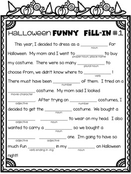 Halloween Activities - Halloween Mad-Libs Style by Kiki's Classroom