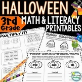 Halloween Activities 3rd Grade Grammar Math Writing Prompt