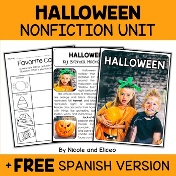 Preview of Halloween Activities Nonfiction Unit + FREE Spanish