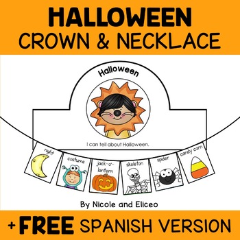 Preview of Halloween Activity Crown and Necklace Crafts + FREE Spanish