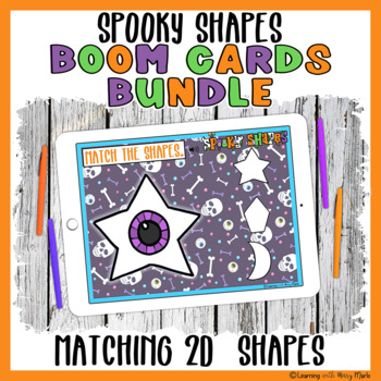 Preview of Halloween 2D Shape Activity BOOM Cards Bundle