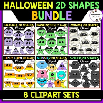 Preview of Halloween 2D Shapes Clipart Bundle
