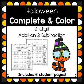 Preview of Halloween 3-Digit Addition & Subtraction (with and without regrouping)
