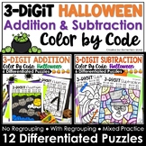 Halloween 3-Digit Addition and Subtraction Color by Number