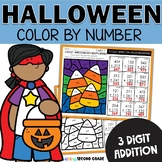 Halloween 3 Digit Addition w/out regrouping Color by Numbe