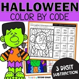 Halloween 3 Digit Subtraction No Regrouping Color by Code 