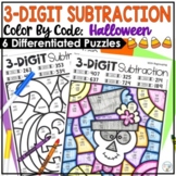 Halloween 3 Digit Subtraction with and without Regrouping 