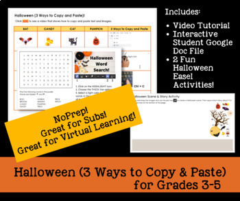 Preview of Halloween (3 Ways to Copy and Paste) for Grades 3-5