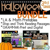 Halloween 3rd Grade BUNDLE ~ Grammar Math and Reading Passages