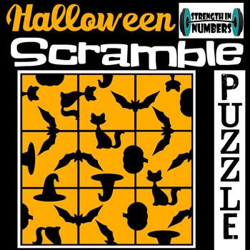 Preview of Halloween 3x3 SCRAMBLE Logic Puzzle Brain Teaser