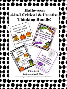 Preview of Halloween 4-in-1 Critical and Creative Thinking Bundle for Gifted and Enrichment